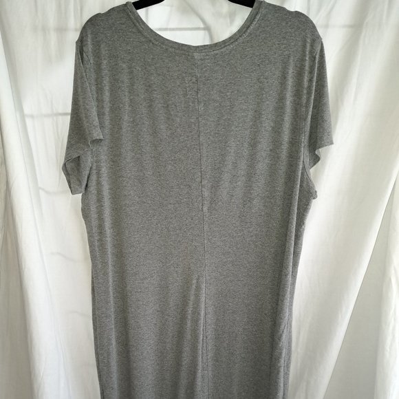 Old Navy, XXL, Heather Grey, Dress, Maxi, Soft Material, Side Slits - Picture 3 of 9